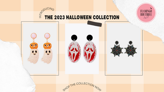 Header image featuring Halloween earring collection banner