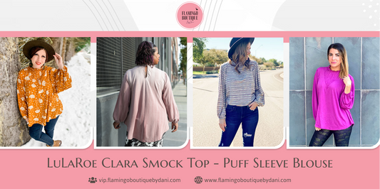 LuLaRoe Clara Smock Top - Puff Sleeve Blouse