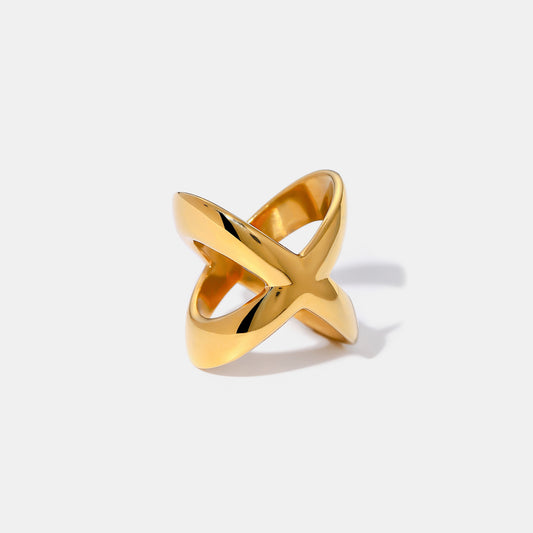 18K Gold-Plated Crisscross Ring