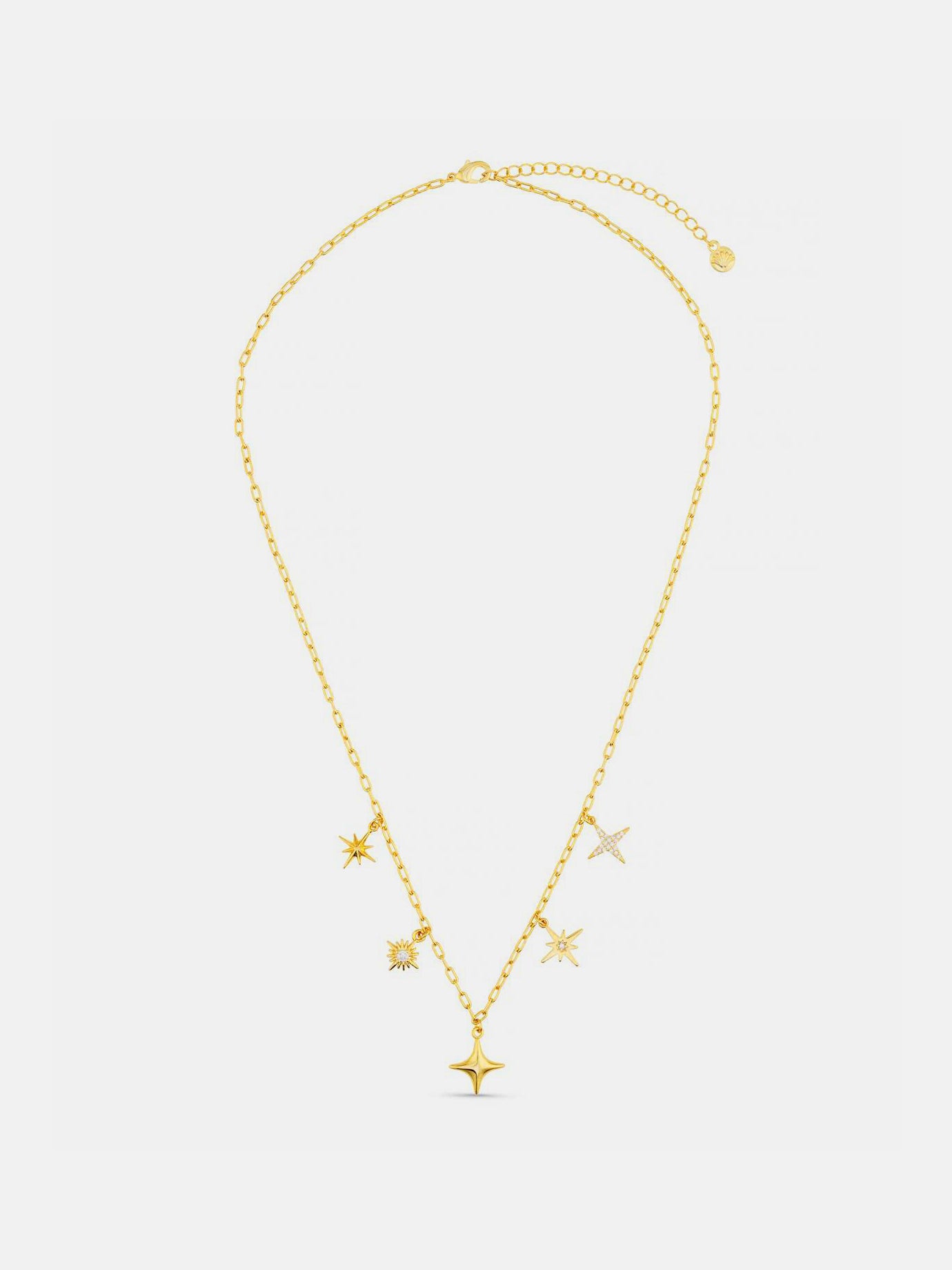 14K Gold-Plated Copper Zircon Pendant Necklace