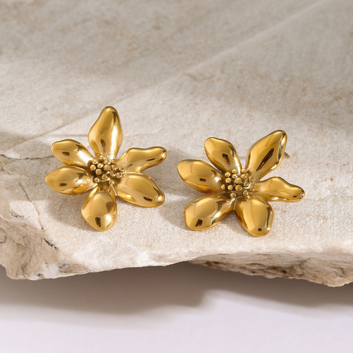 Stainless Steel Flower Earrings