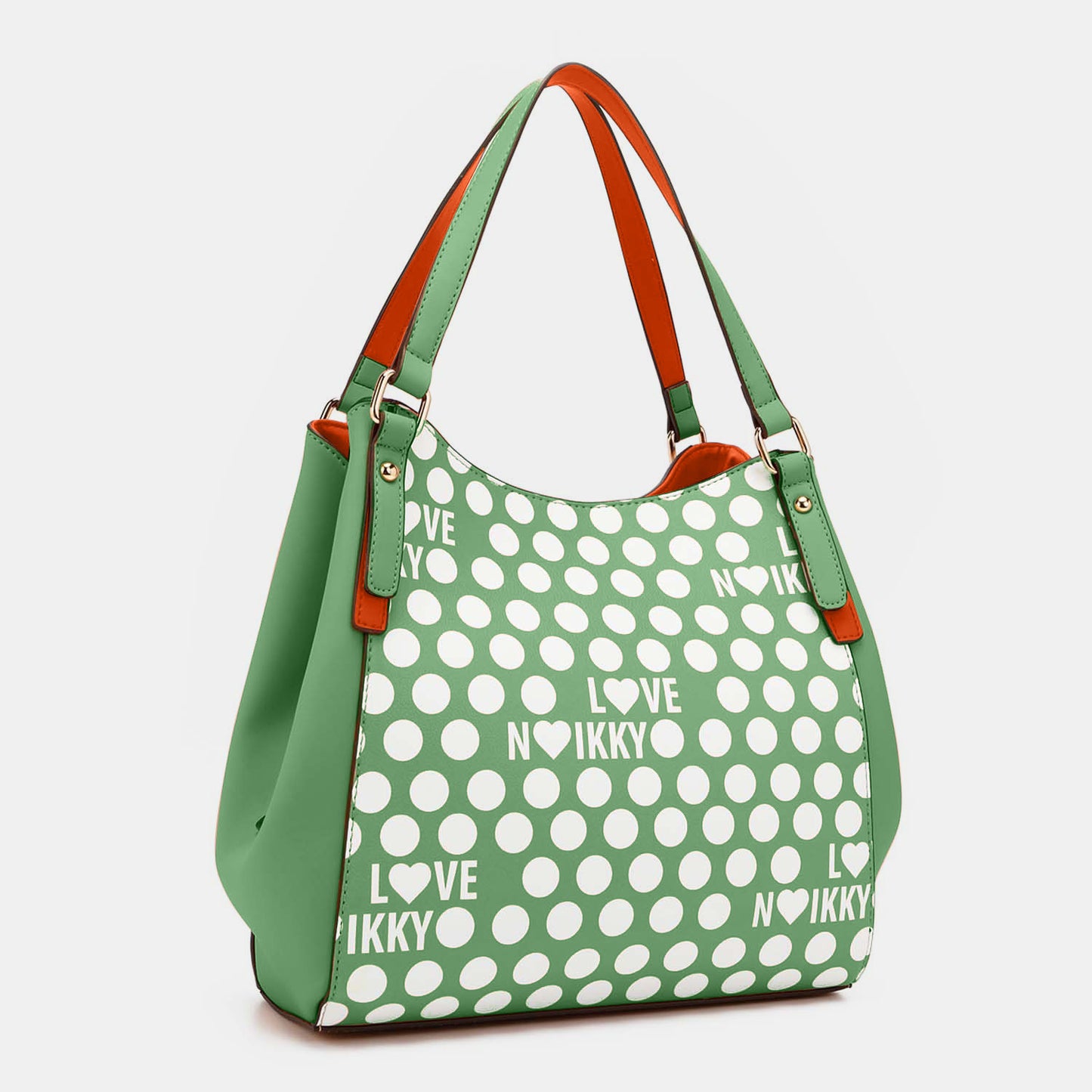 Contrast Polka Dot Handbag