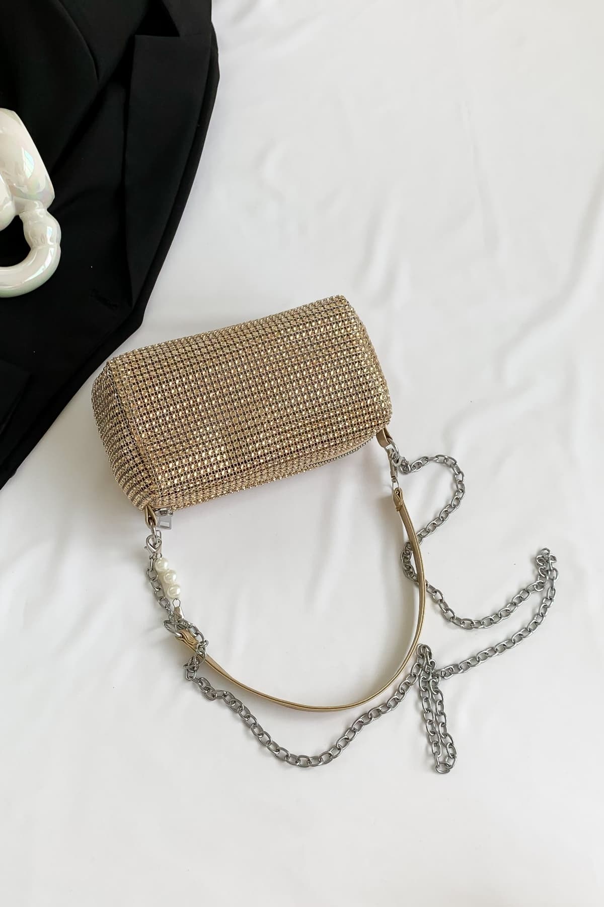 Openwork Crossbody Bag with Removable Strap