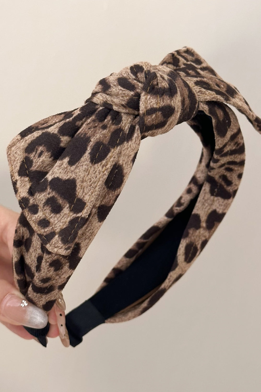 Leopard Polyester Wide Headband