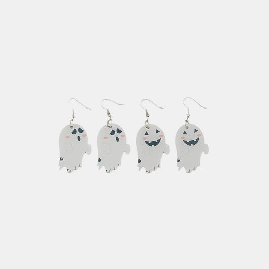 2 Piece Alloy Acrylic Ghost Dangle Earrings