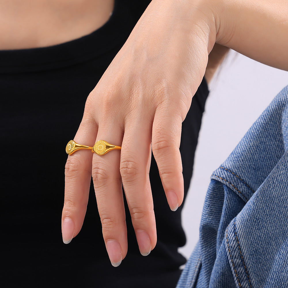 18K Gold-Plated Sun Ring