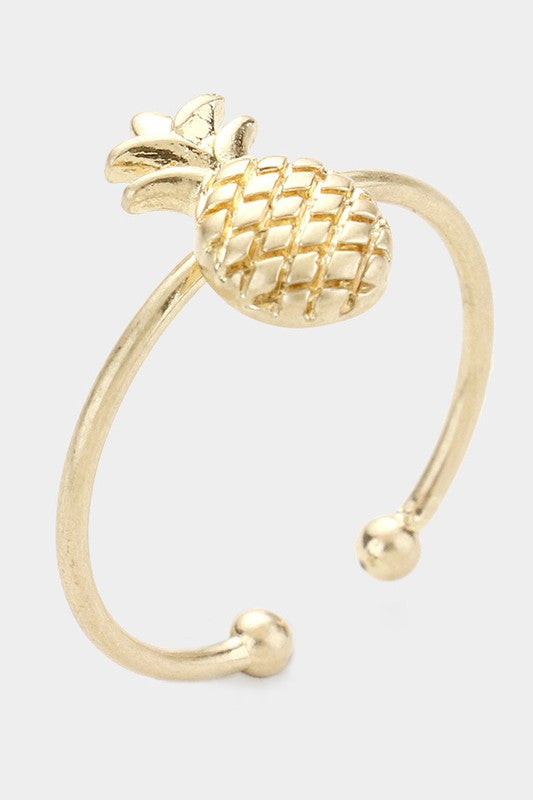 Pinneapple Gold Brass Ring