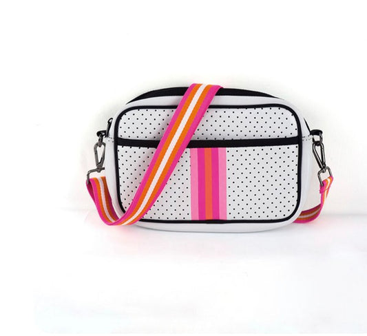 Mini Neoprene Crossbody White Bag