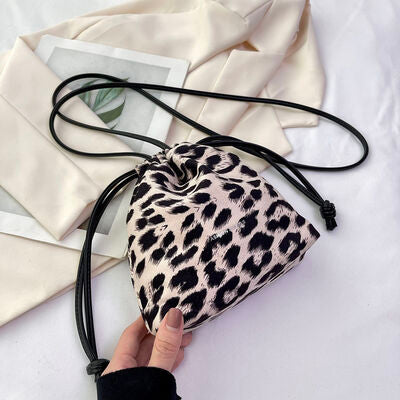 Drawstring Leopard Crossbody Bag