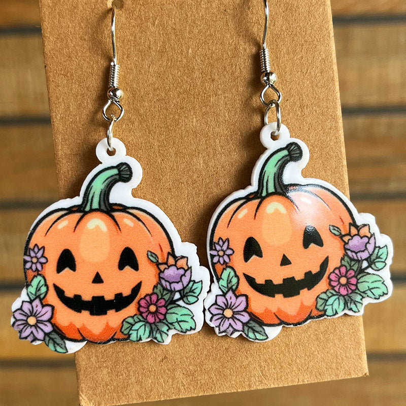 Spooky Theme Acrylic Dangle Earrings