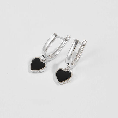 925 sterling silver Heart Drop Earrings