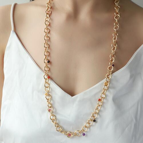 Alloy Iron Heart Shape Chain Necklace