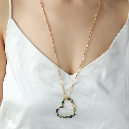 Alloy Iron Heart Shape Chain Necklace
