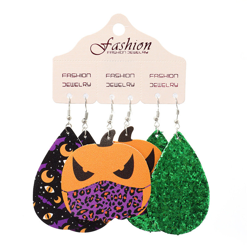 Teardrop Shape Spooky Theme Dangle Earrings
