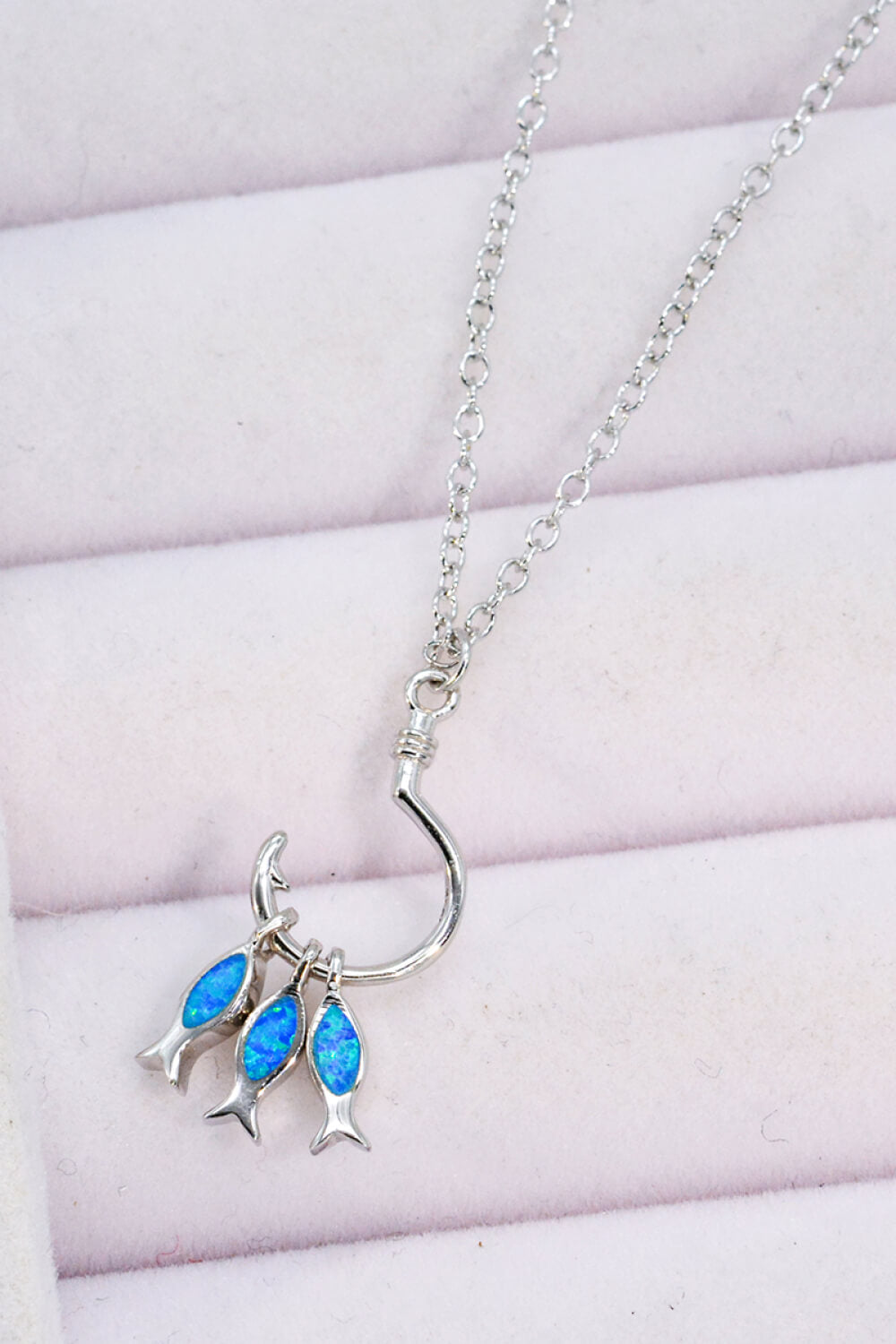 Opal Fish 925 Sterling Silver Necklace