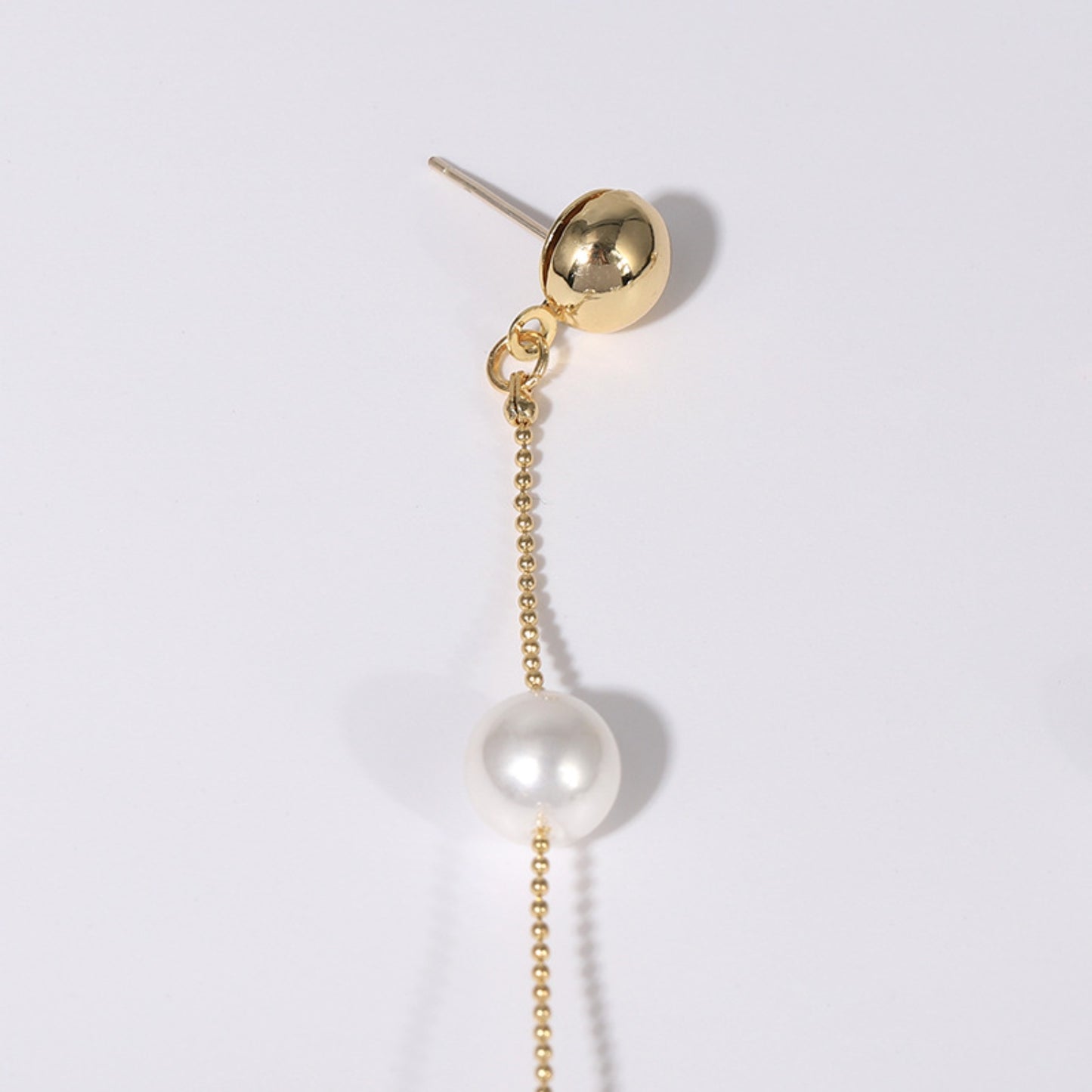 Gold-Plated Pearl Bar Earrings