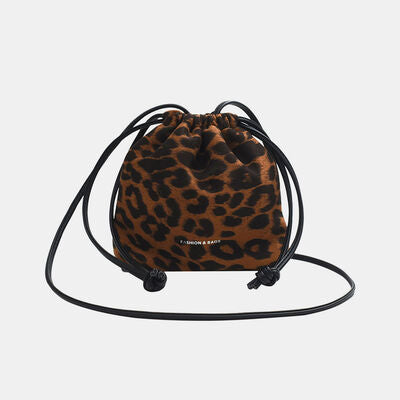 Drawstring Leopard Crossbody Bag