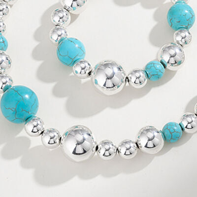 Artificial Turquoise Alloy Bead Necklace